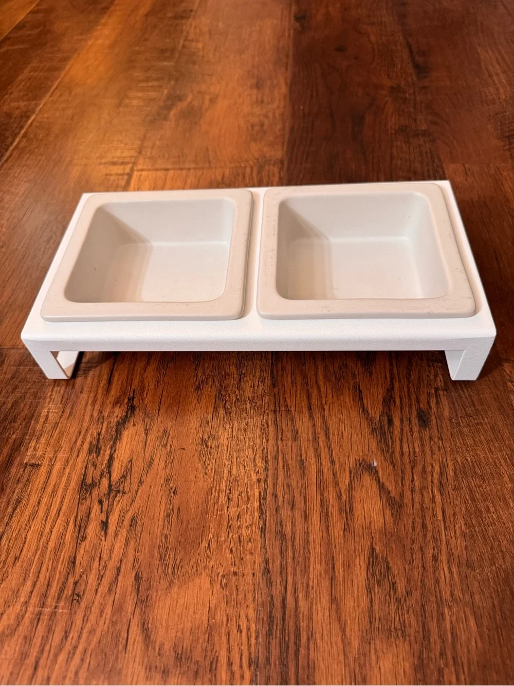 YAMAZAKI Dog/Cat Pet Food Bowl - Steel + Ceramic White